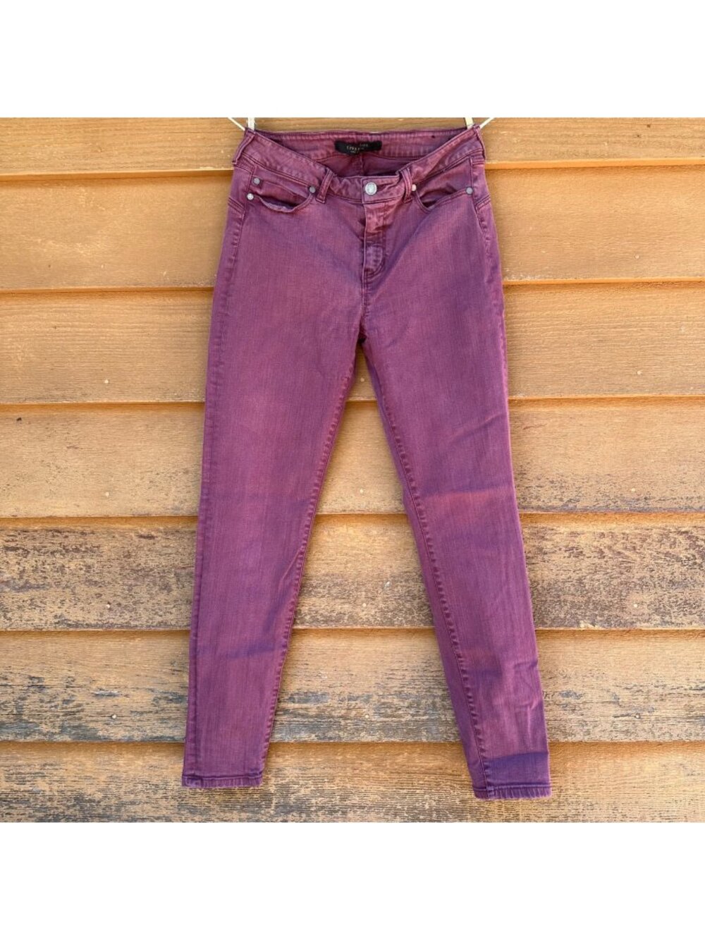 Liverpool Womens Purple Skinny Jeans High-Rise Stretch Denim Size 10